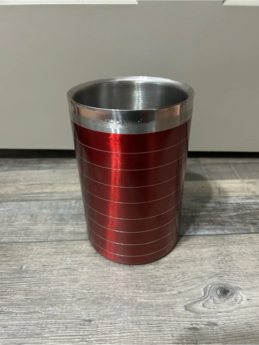 Red Metallic Striped Oggi Wine double wall cooler tub